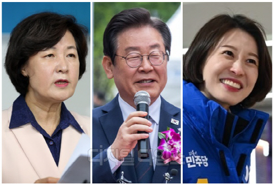 (왼쪽부터) 추미애 더불어민주당 경기 하남갑 후보, 이재명 대표, 안귀령 서울 도봉갑 후보. <디지털타임스 이슬기 기자, 디지털타임스 DB, 연합뉴스>